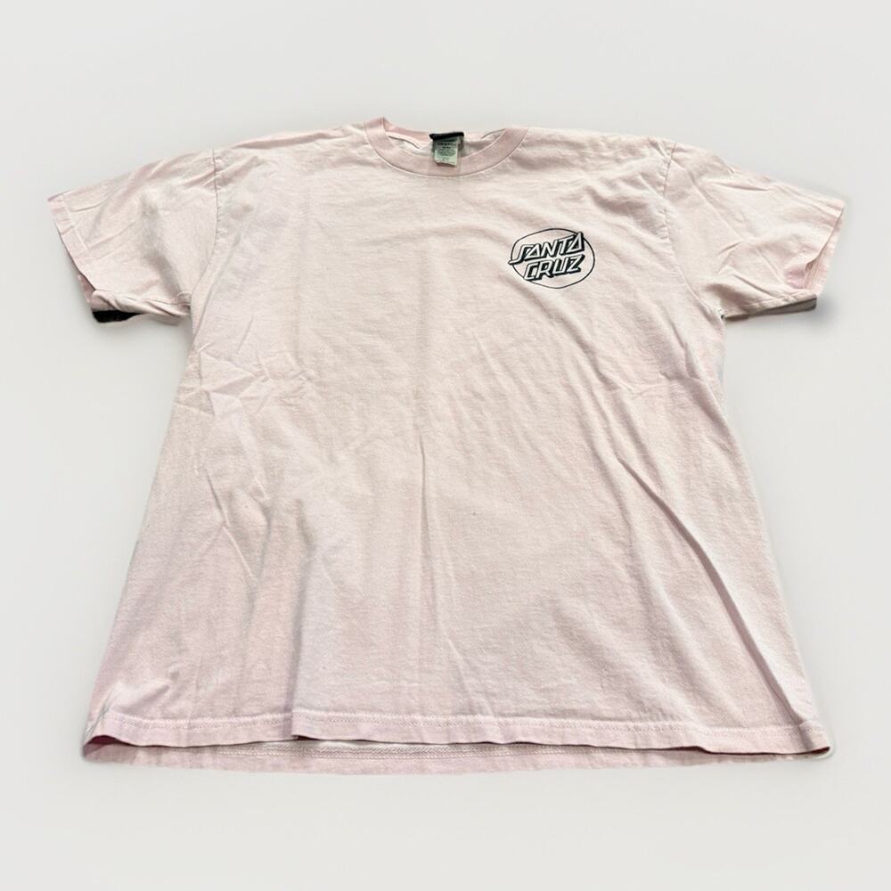 Santa Cruz Skateboards Mens Pink 100% Cotton Short Sleeve T-Shirt Size L LARGE